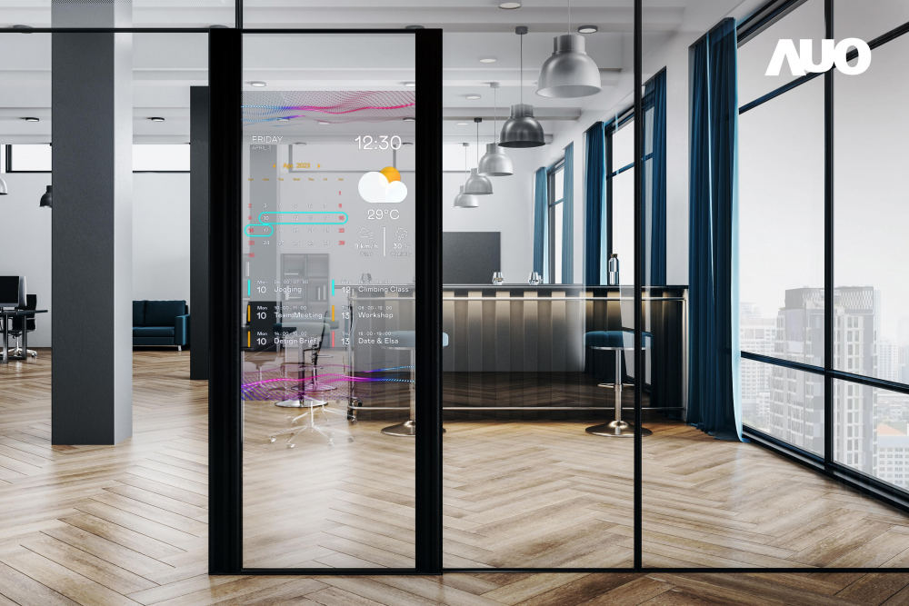 60吋Micro LED透明窗屏显示器，可依需求调整并延伸应用于不同场域，包括汽车侧窗或家庭玄关、智慧橱窗、商业展示等面向，提供丰富的信息娱乐内容