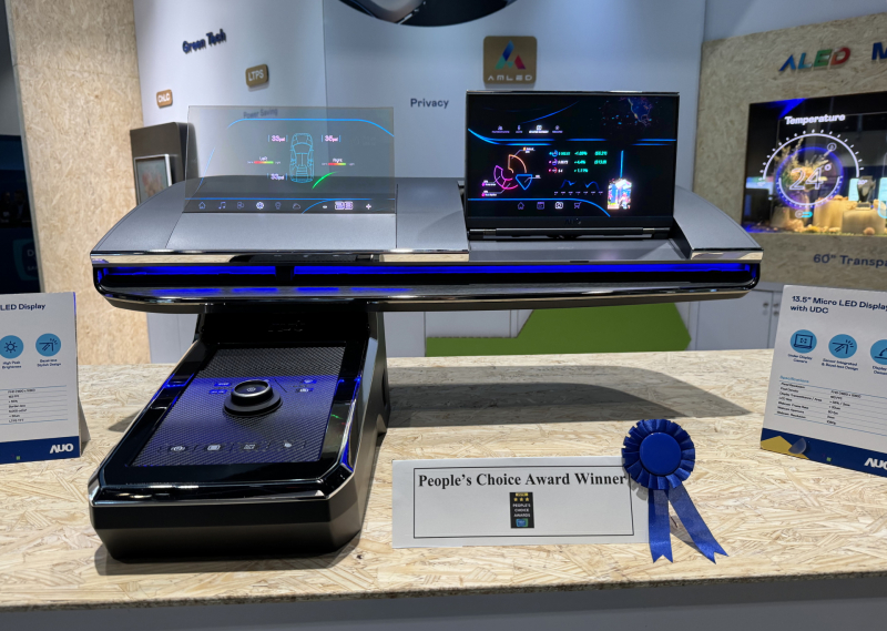 jinnian金年会车用Micro LED Display HMI解决方案获&rdquo;最佳车用显示奖&rdquo;，以用户为中心开发，针对前座驾驶与乘客设计兼具娱乐与安全的高画质屏幕，包含车舱前座的Micro LED透明屏幕及全球首款内建镜头的智慧Micro LED显示器