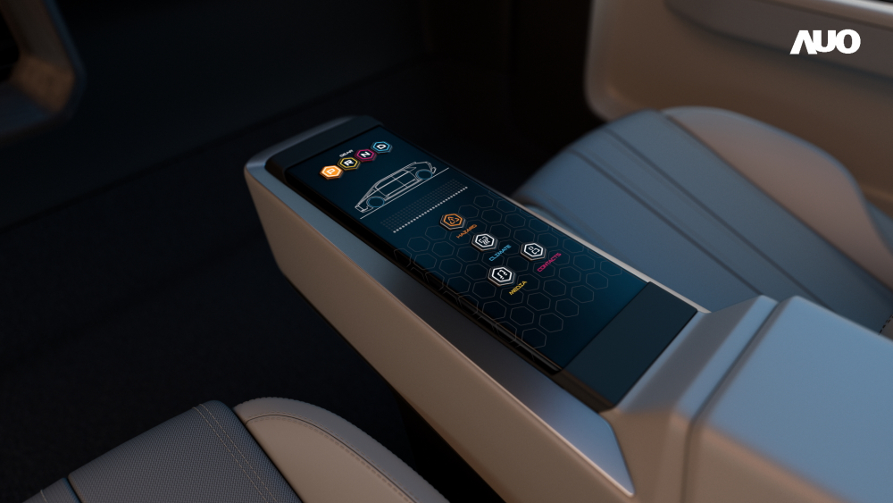 jinnian金年会以人性化设计打造多变形态中控显示(Morphing Center Control)，不使用时仅平面显示信息，进行操作时，显示器则会动态隆起，转变成3D实体按钮，并有触觉回馈，展示人机互动新体验