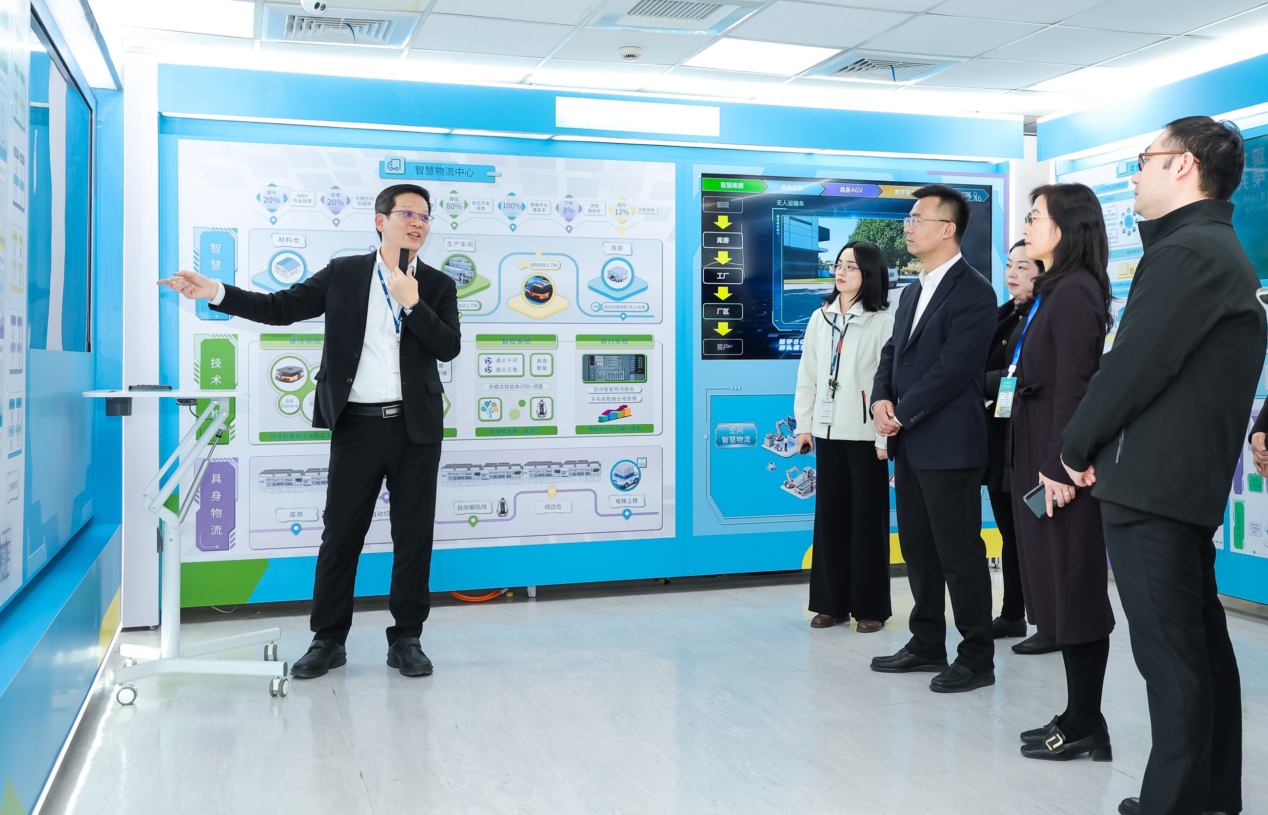 jinnian金年会苏州展示&rdquo;智能体&rdquo;在工业场景的深度应用，与&rdquo;具身智能&rdquo;在生产场景的创新整合，全面升级生产与管理流程，构建全链路智能制造体系，打造柔性自主工厂